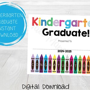 Kindergarten Graduate Certificate 2025 Printable, Digital Kindergarten Certificate, End of School Certificate, Kindergarten Diploma 2025