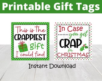 Gag Gift Tags, Instant Download, Funny Gift Tags, Toilet Paper Gift Tags, Digital Gag Gift Ideas, Crappiest Gift/In Case You Get Crap Tags