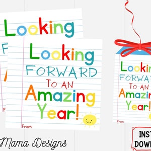 Looking Forward To An Amazing Year Gift Tag, First Day of School Gift Tag, Printable Tag, Welcome Students Tag, Back to School Tag, Digital