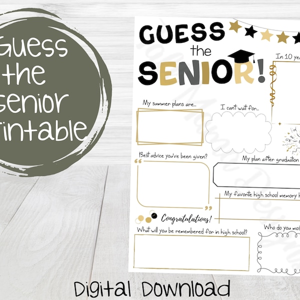 Senior Questionnaire - Etsy