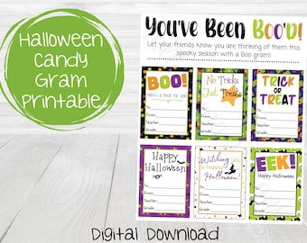 Gramo de caramelo imprimible de Halloween, Boo Gram de Halloween, etiqueta de regalo de caramelo de Halloween, gramo de caramelo escolar imprimible, descarga instantánea, etiqueta de caramelo