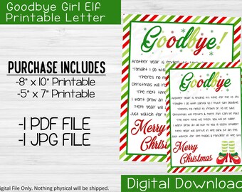Goodbye Girl Elf Printable Letter, Christmas Eve Girl Elf Letter, Elf  Letter to Kids, Elf Goodbye Letter, Goodbye Girl Elf Printable