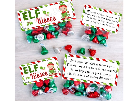 ELF Kisses Treat Bag Christmas Toppers Printable Christmas
