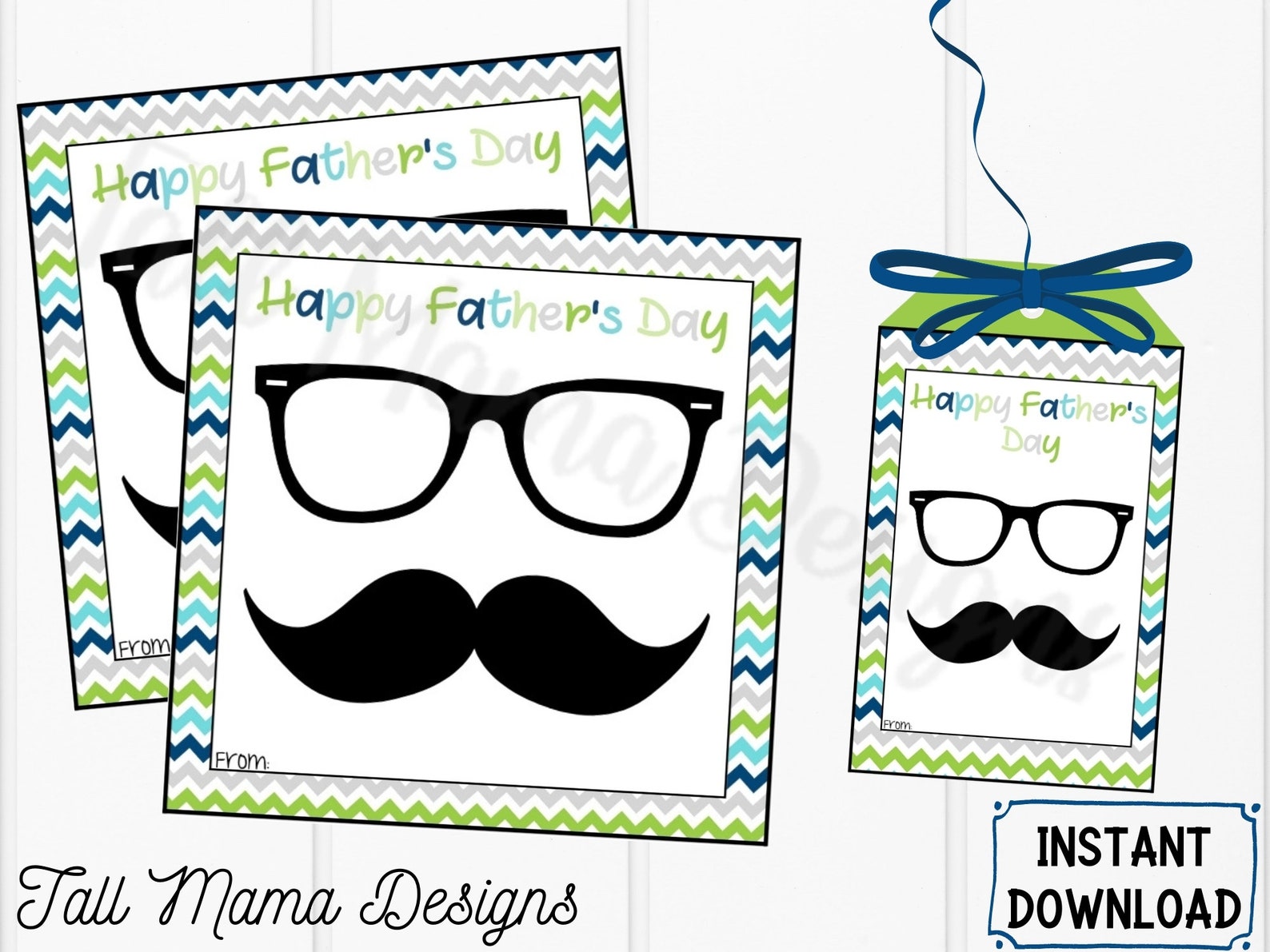 happy fathers day printable gift tag mustache printable etsy