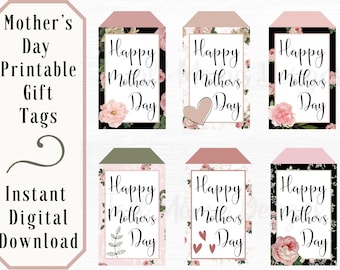 Etiqueta de regalo imprimible del Día de la Madre, Etiqueta floral del Día de la Madre, Etiqueta de regalo digital para mamá, Regalo del Día de la Madre, Etiqueta de regalo floral, Feliz Día de la Madre