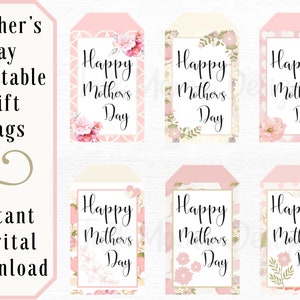 Mother&#39;s Day Printable Gift Tag, Mother&#39;s Day Tag, Digital Gift Tag for Mom, Mother&#39;s Day Gift Label, Gift Tag Happy Mother&#39;s Day Digital