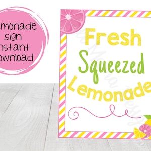 Lemonade Sign Printable, Lemonade Stand Printable, Digital Download, Lemonade Birthday Sign, Lemonade Printable Sign, Summer Birthday,