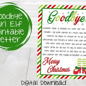 Goodbye Girl Elf Printable Letter, Christmas Eve Girl Elf Letter, Elf Letter to Kids, Elf Goodbye Letter, Goodbye Girl Elf Printable