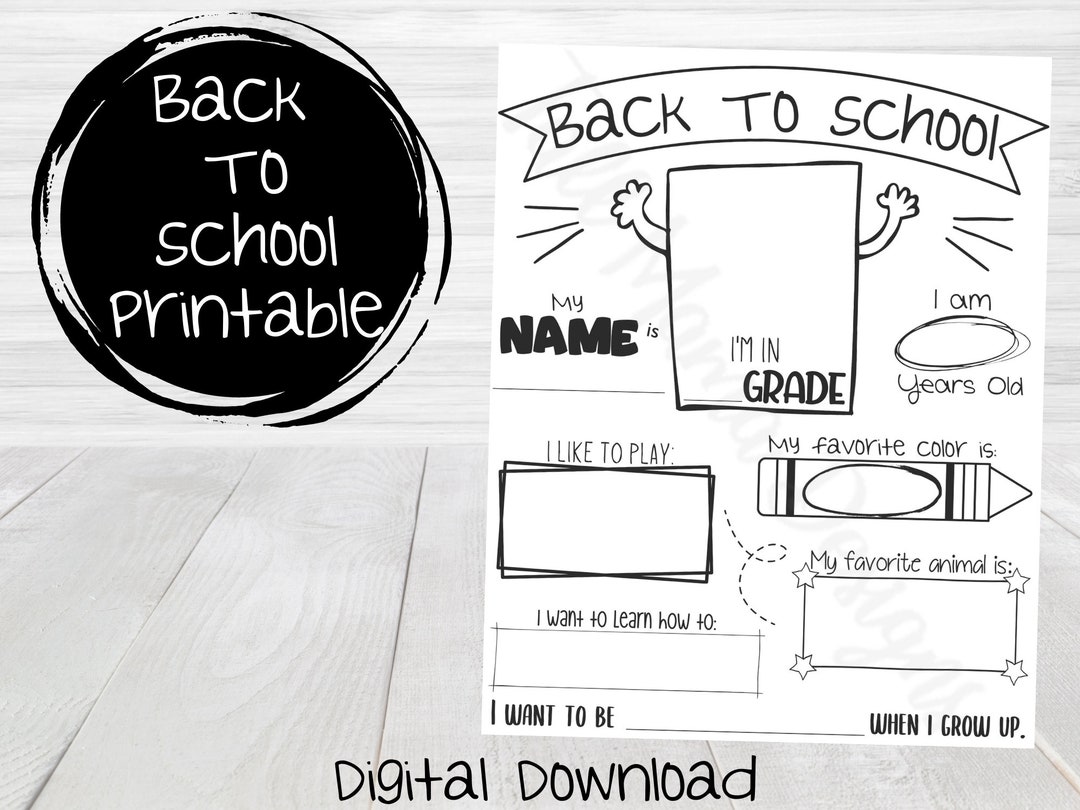 Back to School Printable, First Day of School Printable, Classroom ...