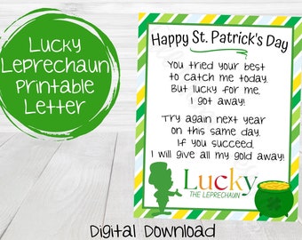 Leprechaun Letter Printable, Leprechaun Trap Letter, Lucky Leprechaun ...