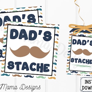 Étiquette-cadeau imprimable Stache de papa, étiquette-cadeau numérique pour la fête des pères, étiquette-cadeau de bonbons pour la fête des pères, étiquette de bonbons imprimable papa, fête des pères