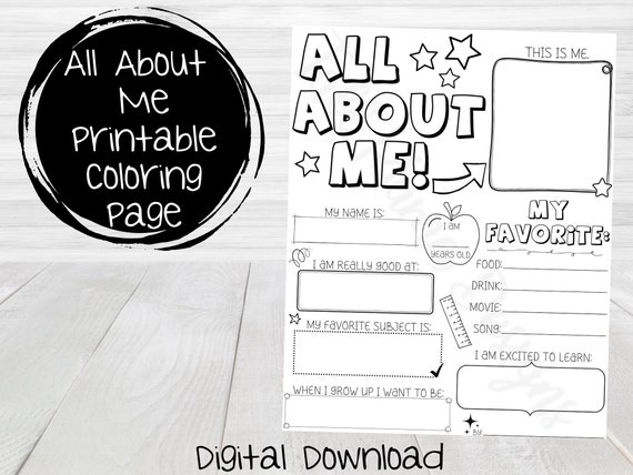 10 All About Me Printable Coloring Pages for Kids: Unleash Creativity and Self-Expression