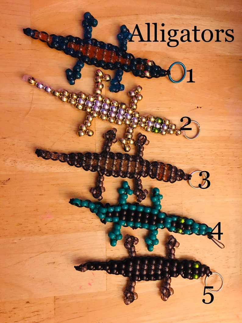 Beaded Alligator and Lizard Keychains Etsy