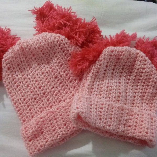 Handmade Simple Axolotl Beanies, Winter hats. Adorable adult and child hats for the cold!