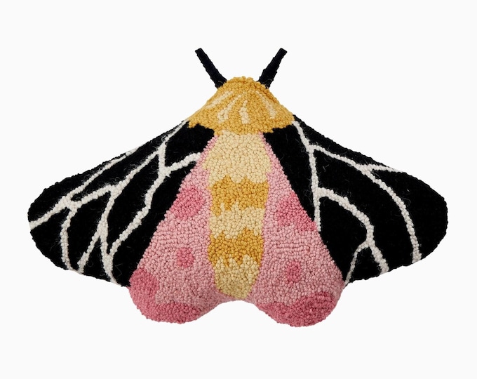 Moth Hook Pillow, Hook Throw Pillow, Insect Throw Pillow