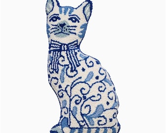 Cojín con gancho de gato chinoiserie, cojín con gancho, cojín con diseño de gato