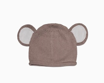 Gebreide koalababymutsje, gehaakte koalamuts, koalabeanie, genderneutraal kraamcadeau, 6-12 m