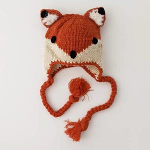 Fox Knit Hat, Fox Knit Beanie, Kids Fall Knit Hat, Gender Neutral Knit Hat, Ages 2-6