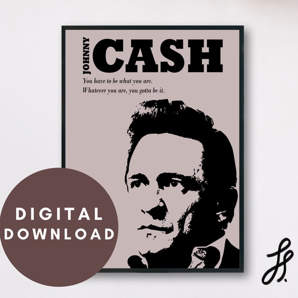 Johnny Cash poster | digital download | Johnny Cash quote | Cash Johnny | png | vector style | music | gift idea