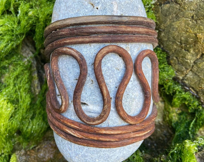 Featured listing image: Wiggle Stone - L, Zen Rock Wrap, Meditation Stone, Kelp Fiber Wrapped Rock