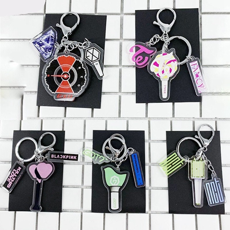 K Pop Light Stick Acrylic Key Ring Exo Twice Blackpink Gift Etsy
