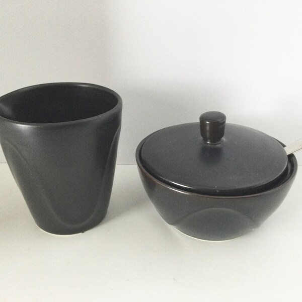 Black Sugar Bowl and Creamer Etsy