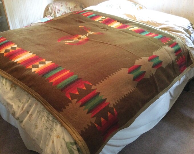 Vintage SHRINERS Masonic Pendleton Wool BLANKET 2sided Southwestern Style 60x80 192030s Lodge