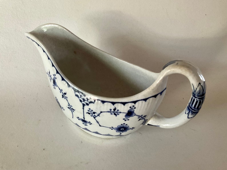 FURNIVALS England Blue DENMARK Gravy Boat Vintage Similar to Etsy