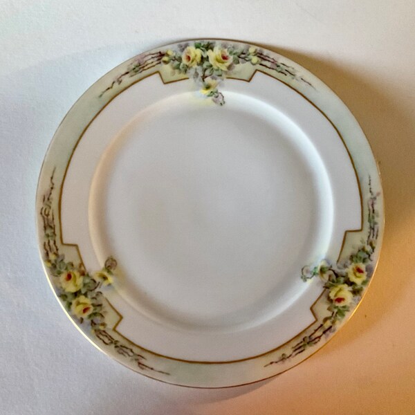 Lot3 De 6 Grandes Assiettes En Demi Porcelaine Signée FB Décor Floral D 235 Cm 87859