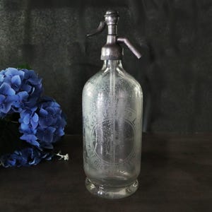 antique glass soda bottle with siphon