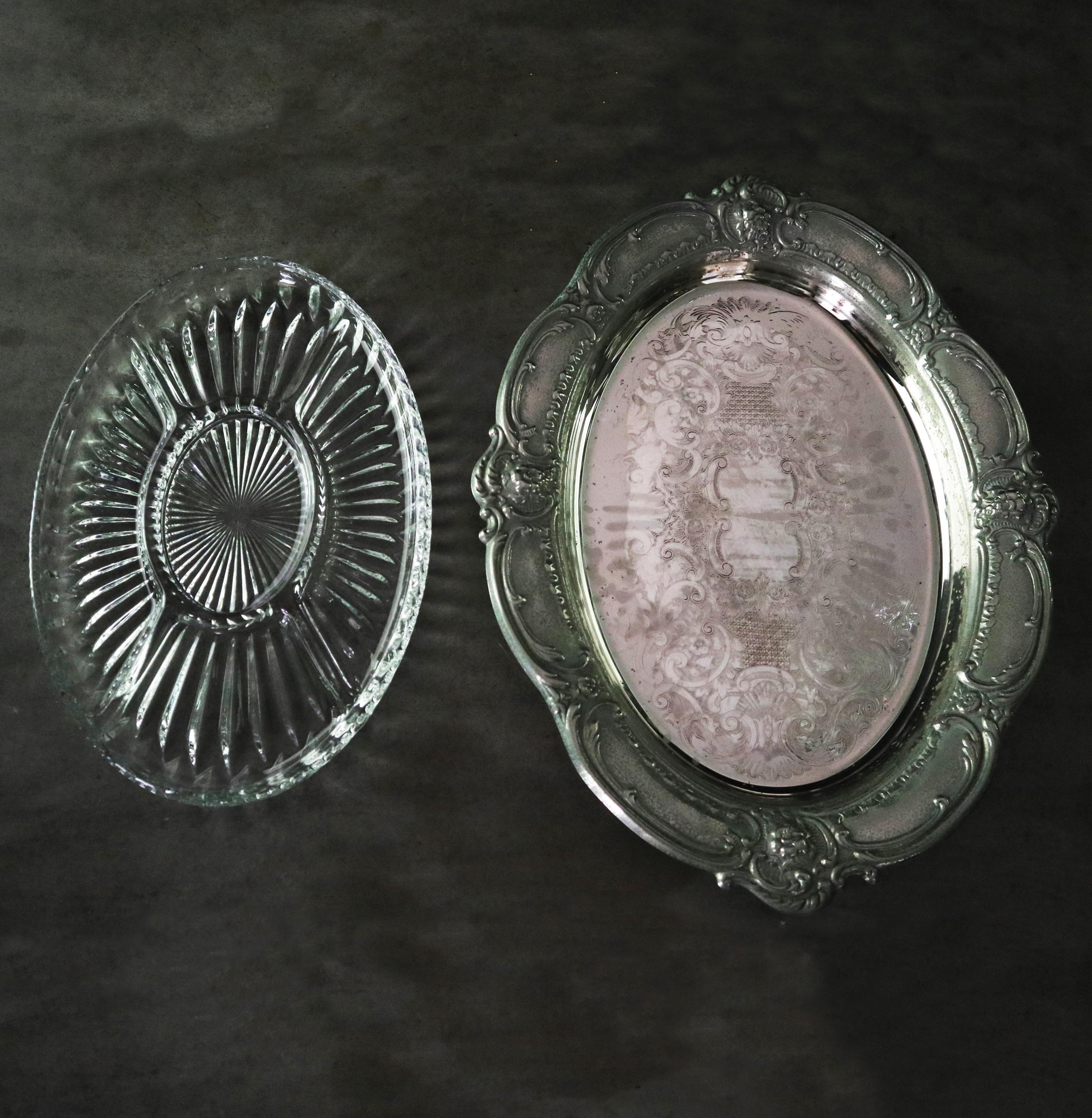 【Ranleigh】オードブルプレート / ギャラリートレー 42cm グレー レリーフトレー | ALL（全ての商品） | COVENT GARDEN Bazaar