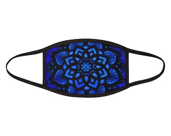 Blue Mandala Face Mask — Reusable Patterned Cotton Blend Mask