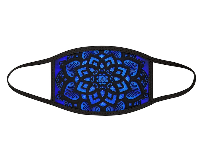 Blue Mandala Face Mask — Reusable Patterned Cotton Blend Mask