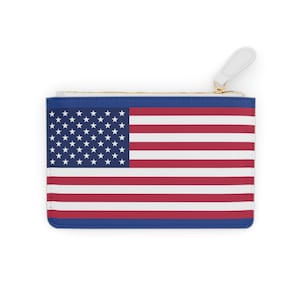 Mini Clutch Bag  with American Flag, Travel Wallet Accessory