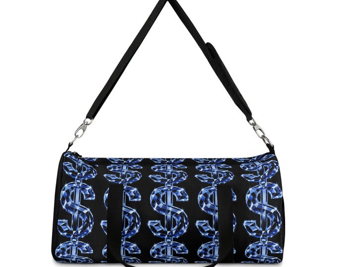 Blue Neon Dollar Sign Duffel Bag |Gym Travel Bag