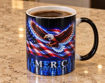 American Flag Eagle Color-Changing Coffee Mug 11oz