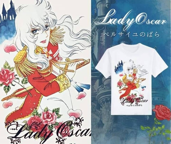 Lady Oscar Japanese Cartoon Anime White T shirt Etsy