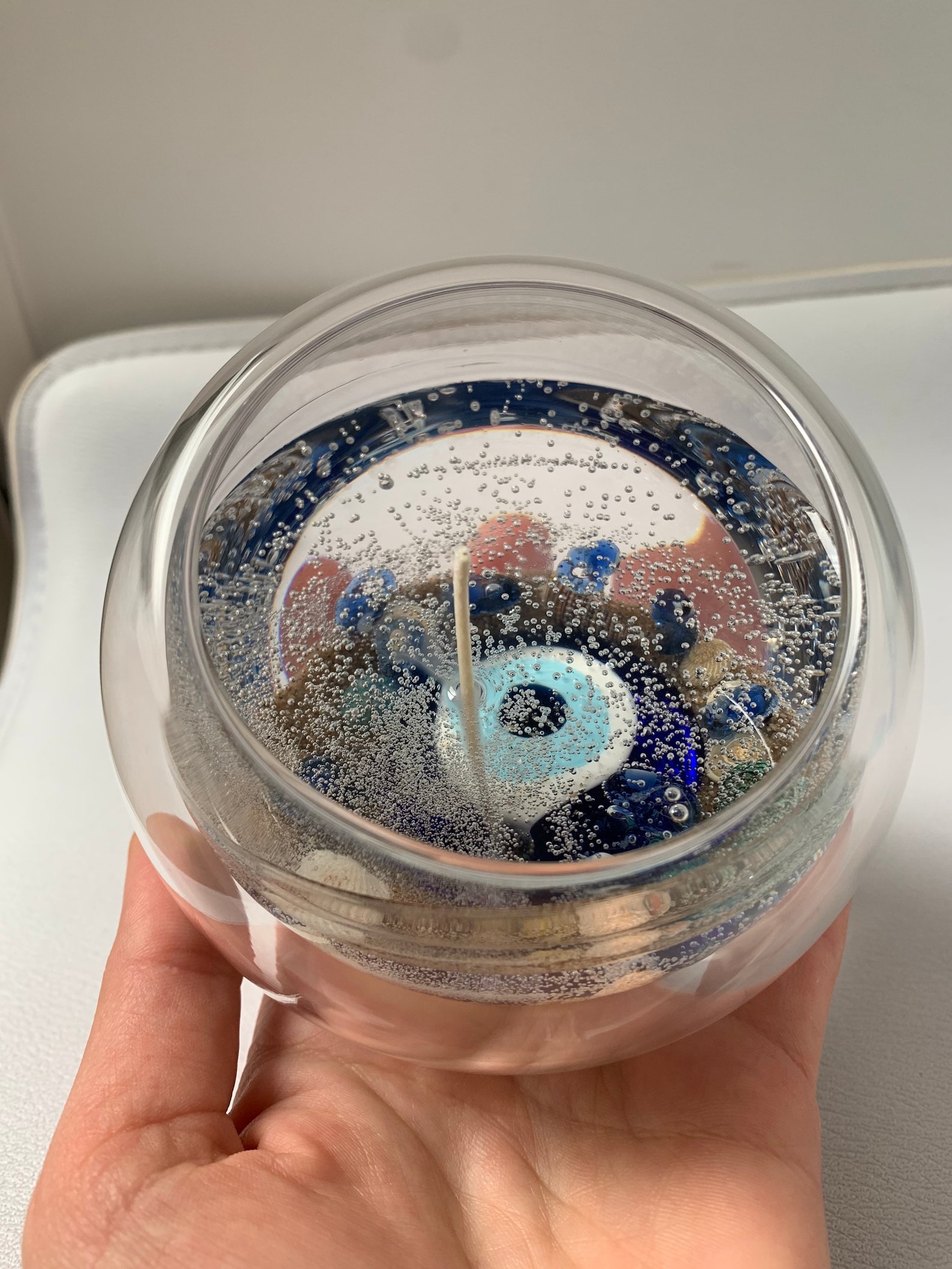 Reusable Gel Wax Candle With Glass Evil Eye Beads Handmade Etsy