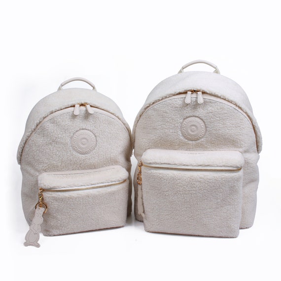 Miim Mild Brick Fuzzy Ivory Backpack Etsy