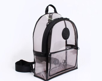 rio summer backpack - black/ clear / pvc / stadium / patent