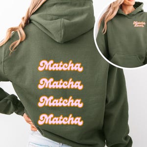 Matcha Sweatshirt Unisex, Tee Liebhaber Rundhalsausschnitt, Geschenk für Matcha Latte Fans und Foodies, Matcha Hoodie College, Trendy Sweatshirt Cafe Enthusiasts