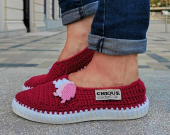 Crochet espadrilles for women , Chique Crochet , Handmade espadrilles woman , Handmade Boho style shoes , Handmade shoes woman , comfortable