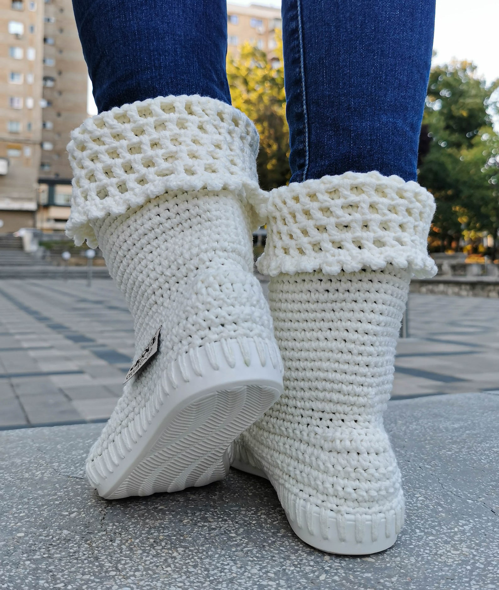 Crochet Wool Boots for Women Outdoor Crochet Boots Woman - Etsy