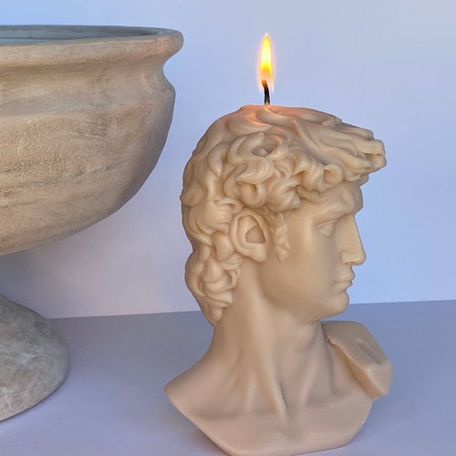 David Bust Candle Statue David Candle Greek Sculpture Candle Etsy
