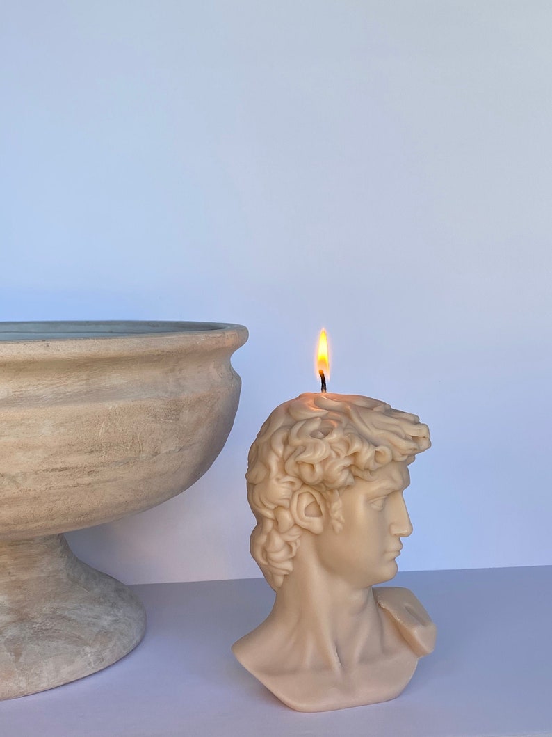 David Bust Candle Statue David Head Greek Candle Greek Etsy