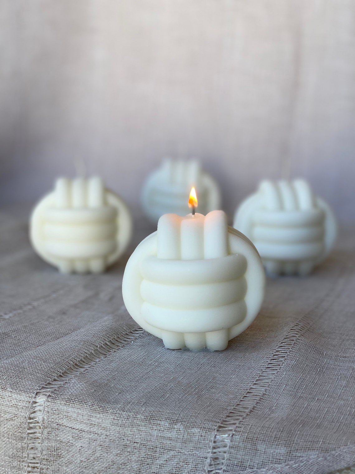 Knot candle Ball candle Large Knot White Candle for Women Etsy