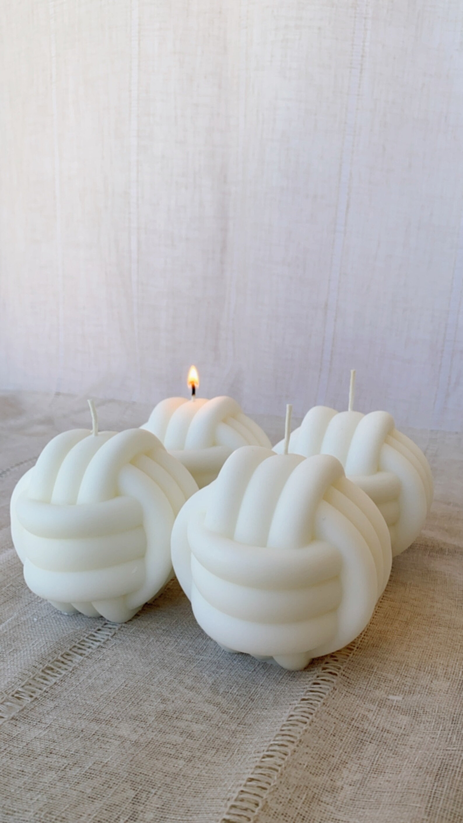 Knot Candle Ball Candle Large Knot White Candle for Women Etsy