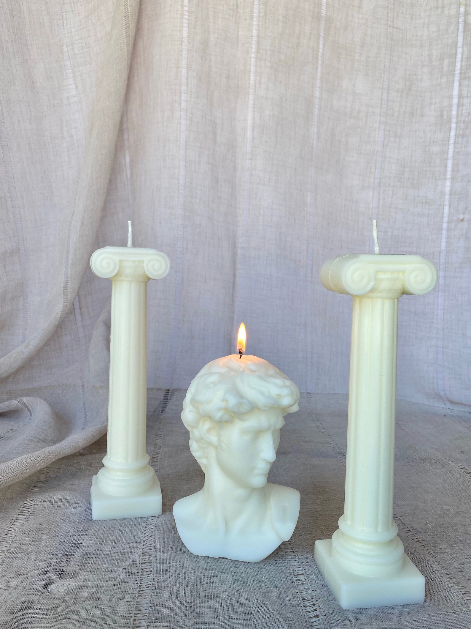 Column Candle Abstract Roman Candle Greek Column Candle Etsy