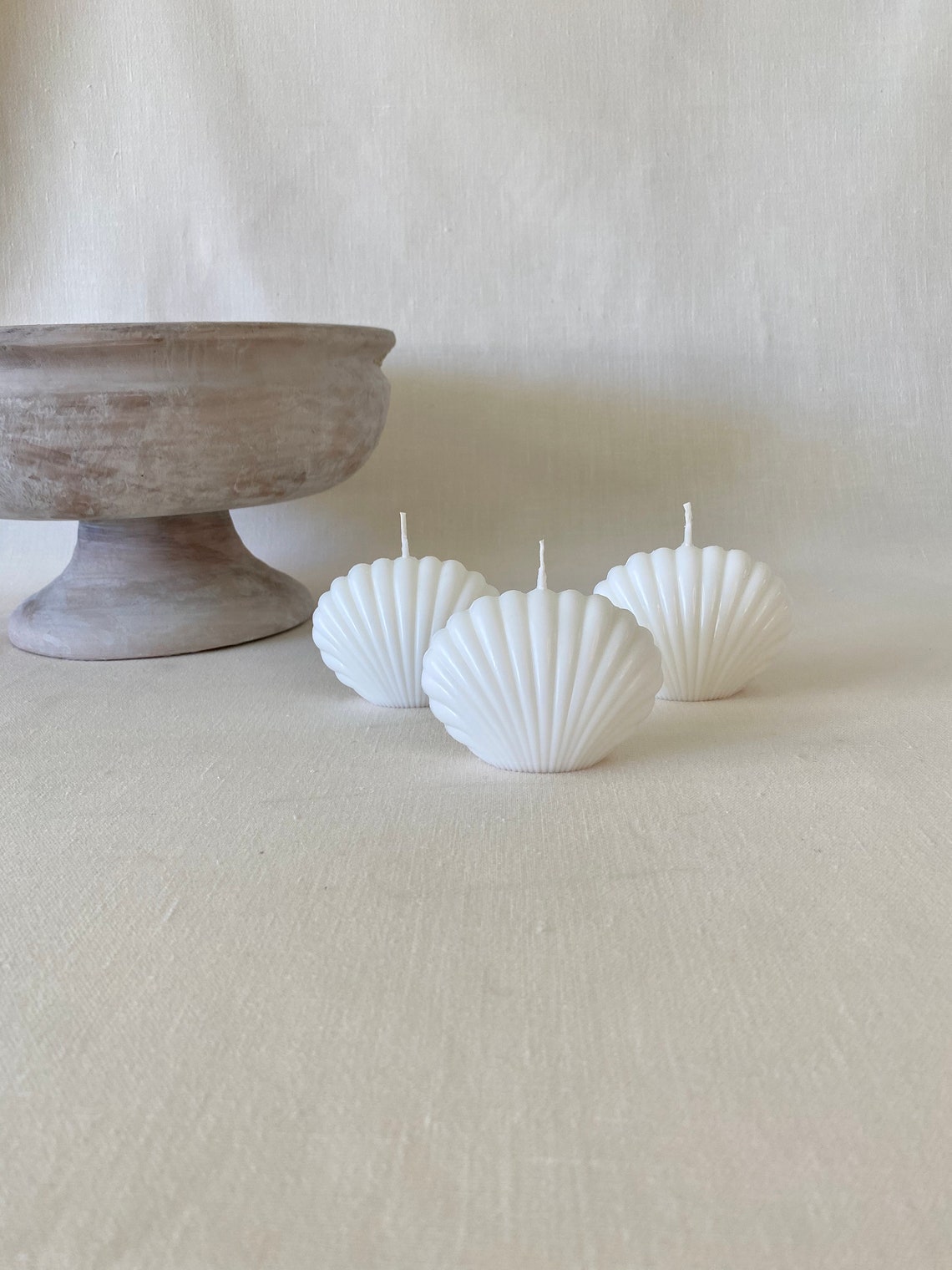 Shell Candle Sea Shell Shaped Candle Clam Shell Candle Etsy
