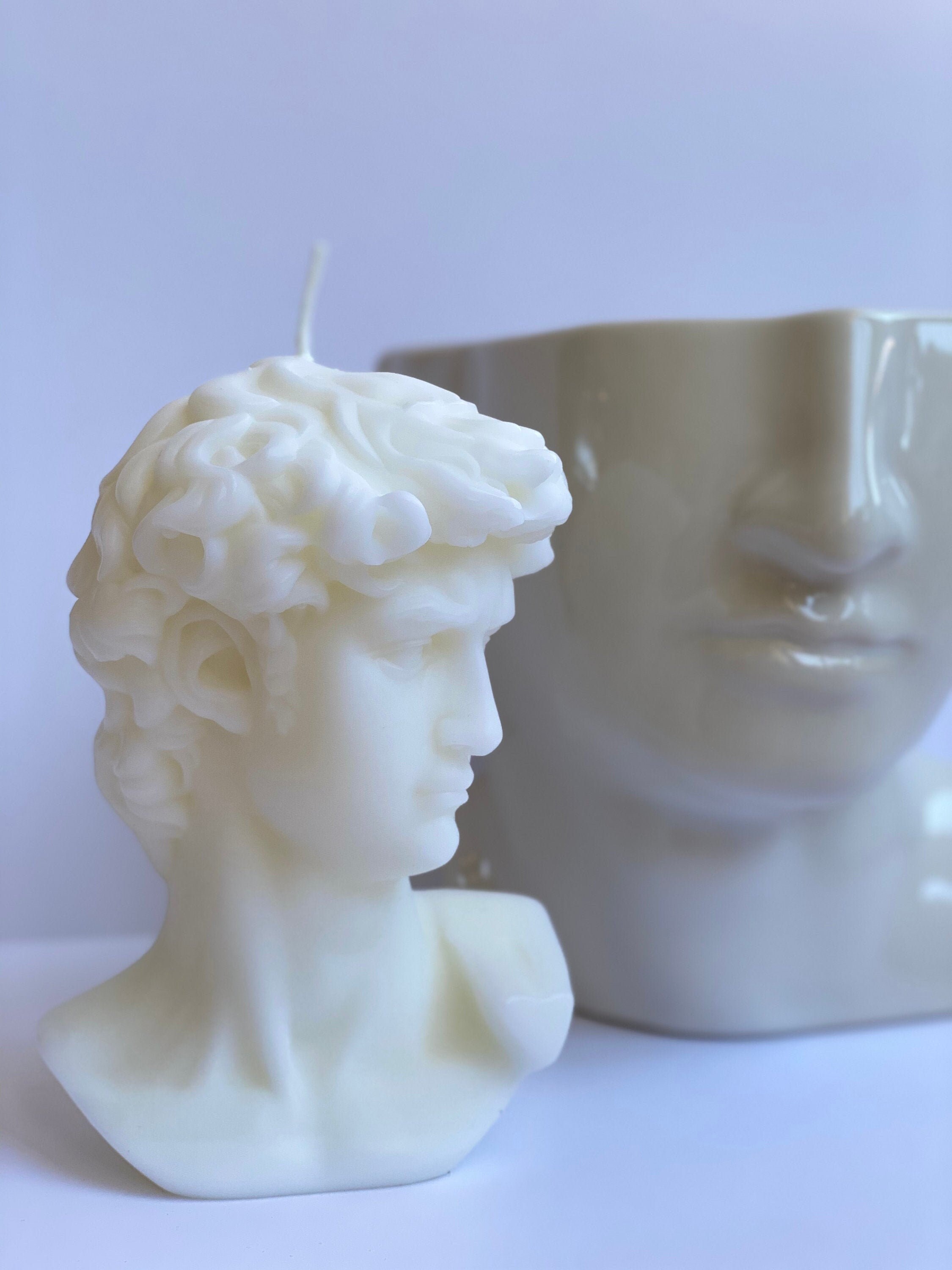 David Bust Candle Statue David Head Greek Candle Greek Etsy